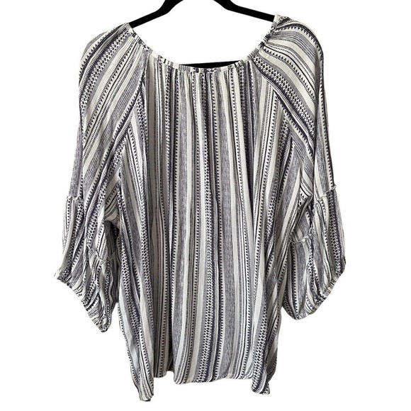 DYLAN Ryan Pullover Tunic Blouse 3X Embroidered Boho 100% Rayon 3/4 Sleeve - Picture 3 of 7